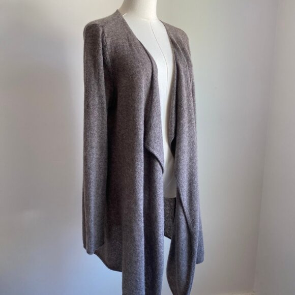 MAGASCHONI 100% Cashmere Open Front Long Line Waterfall Cardigan Size L - Picture 1 of 9